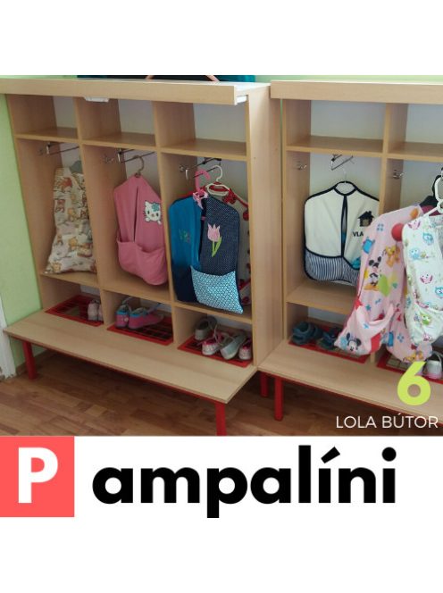 PAMPALINI Óvodai öltözőszekrény (normál magas, 3 osztásos)