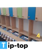 TIP-Top óvodai öltözőszekrény (szimpla polcos, 4 személyes)