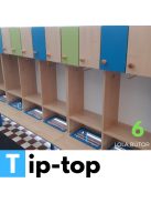 TIP-Top óvodai öltözőszekrény (szimpla polcos, 6 személyes)