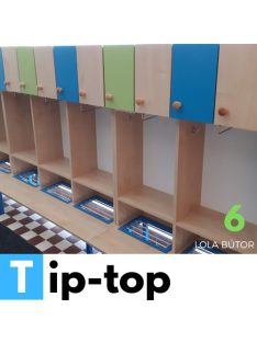   TIP-Top óvodai öltözőszekrény (szimpla polcos, 6 személyes)