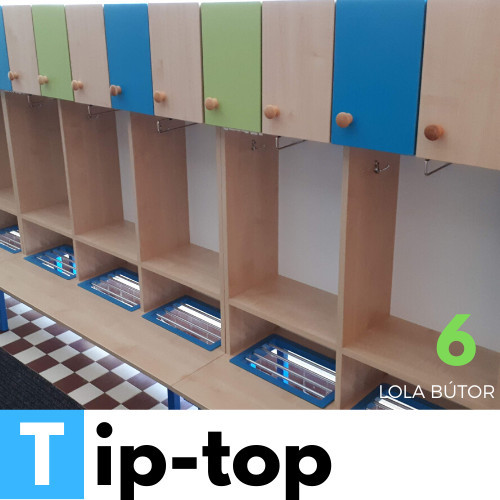 TIP-Top óvodai öltözőszekrény (szimpla polcos, 6 személyes)